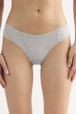 Figi|Bawełna>Intimissimi Klasyczne Figi Damskie Bawełniane szary - 031 - grigio melange chiaro