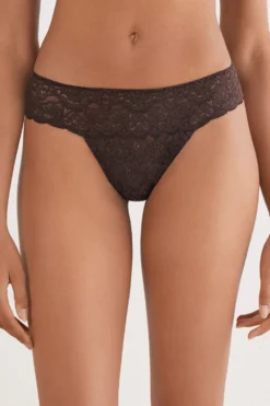 Brazyliany|Koronka>Intimissimi Koronkowe Brazyliany brązowy - 705j - brąz mokka