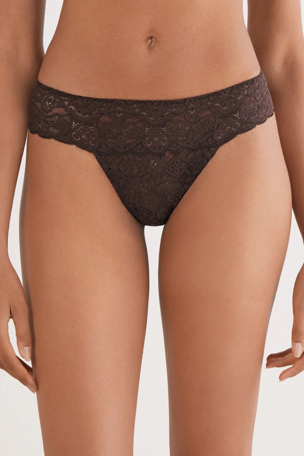 Brazyliany|Koronka>Intimissimi Koronkowe Brazyliany brązowy - 705j - brąz mokka