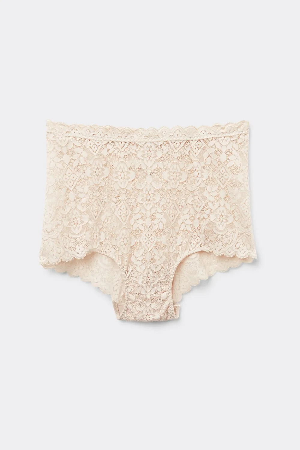 Bokserki|Z Wysokim Stanem>Intimissimi Koronkowe Figi Culotte Wysoki Stan naturalny - 2280 - cream