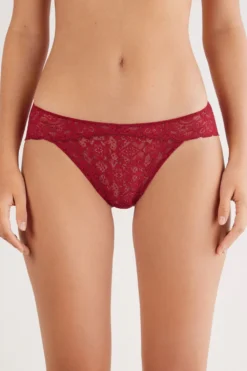 Figi|Koronka>Intimissimi Koronkowe Figi z Niskim Stanem - 1473 - czerwony