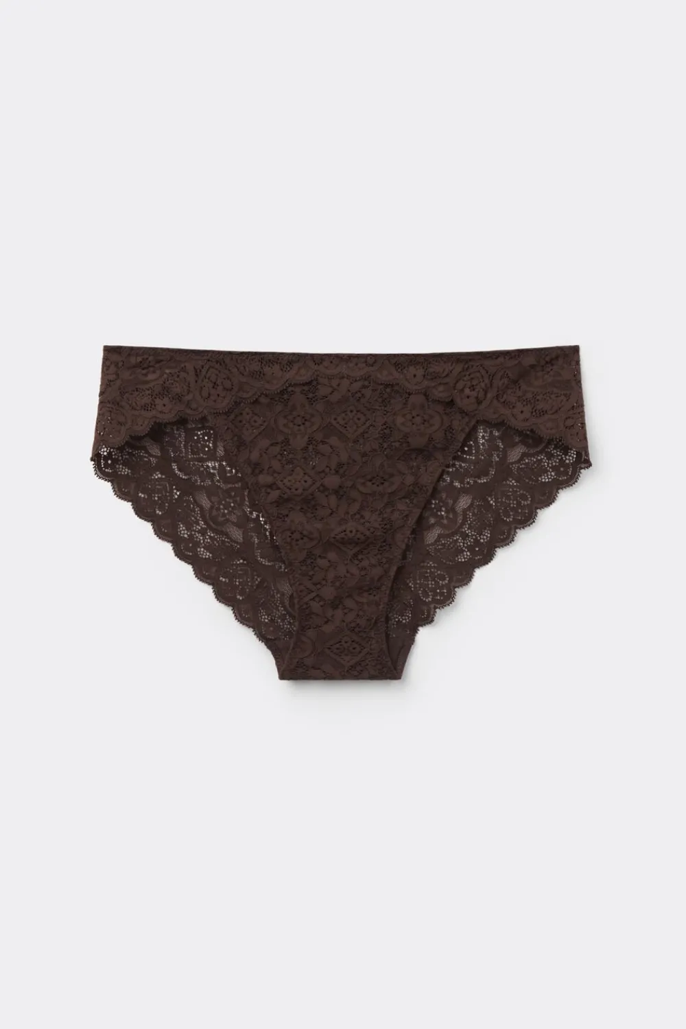 Figi|Koronka>Intimissimi Koronkowe Figi z Niskim Stanem brązowy - 705j - brąz mokka
