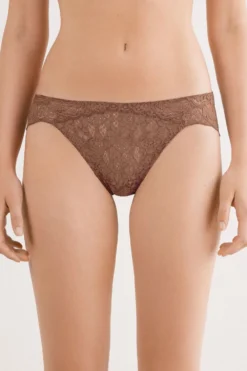 Figi|Koronka>Intimissimi Koronkowe Figi z Niskim Stanem naturalny - 502i - caramel