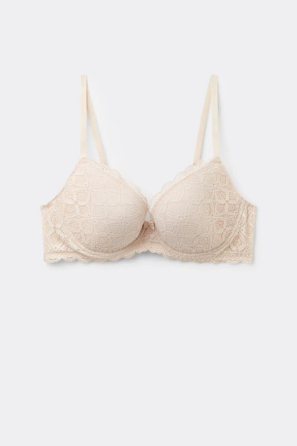Balkonetki|Z Fiszbinami>Intimissimi Koronkowy Biustonosz Balkonetka Irina naturalny - 2280 - cream