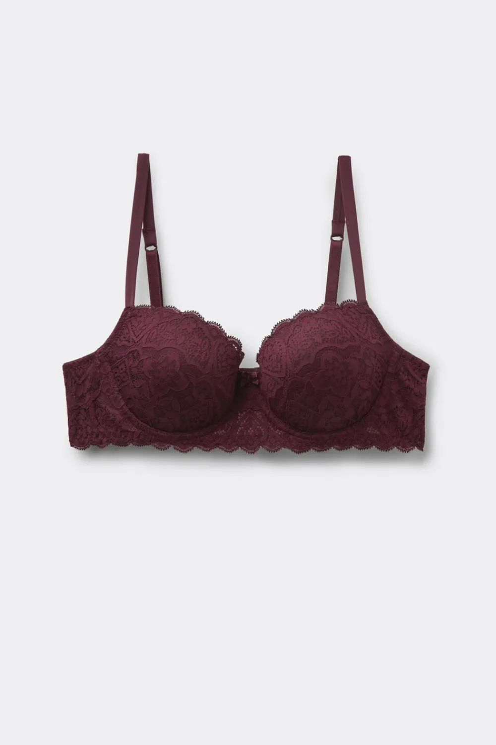Balkonetki|Z Fiszbinami>Intimissimi Koronkowy Biustonosz Balkonetka Sofia burgundia - 028k - dark burgundy