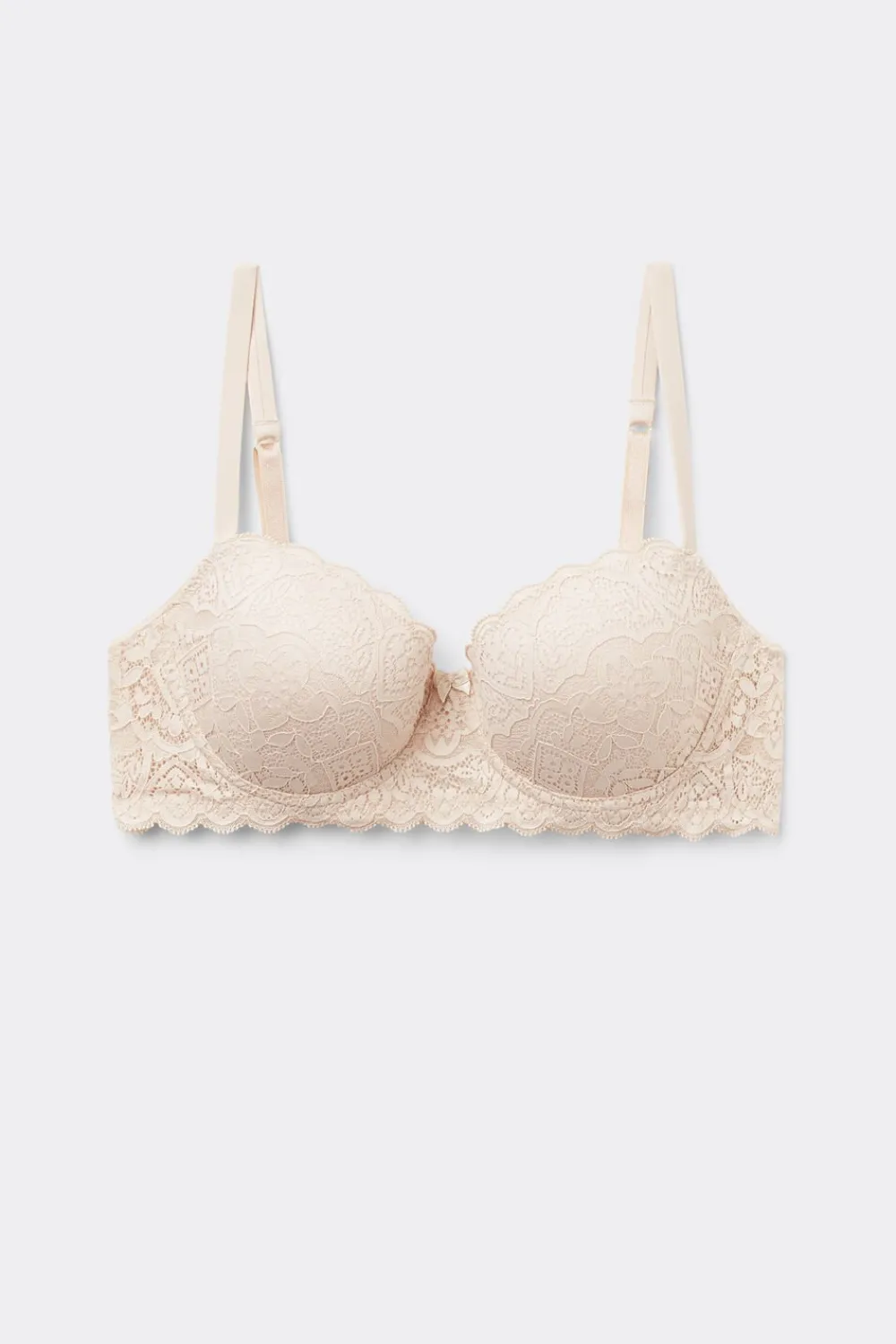 Balkonetki|Z Fiszbinami>Intimissimi Koronkowy Biustonosz Balkonetka Sofia naturalny - 2280 - cream