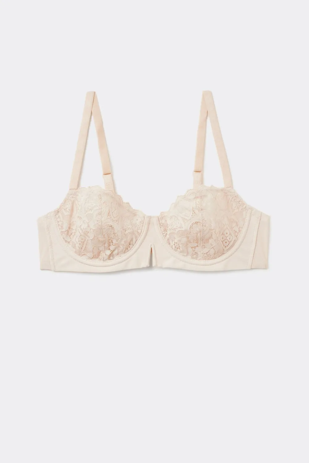 Balkonetki|Z Fiszbinami>Intimissimi Koronkowy Biustonosz Balkonetka Denise naturalny - 2280 - cream