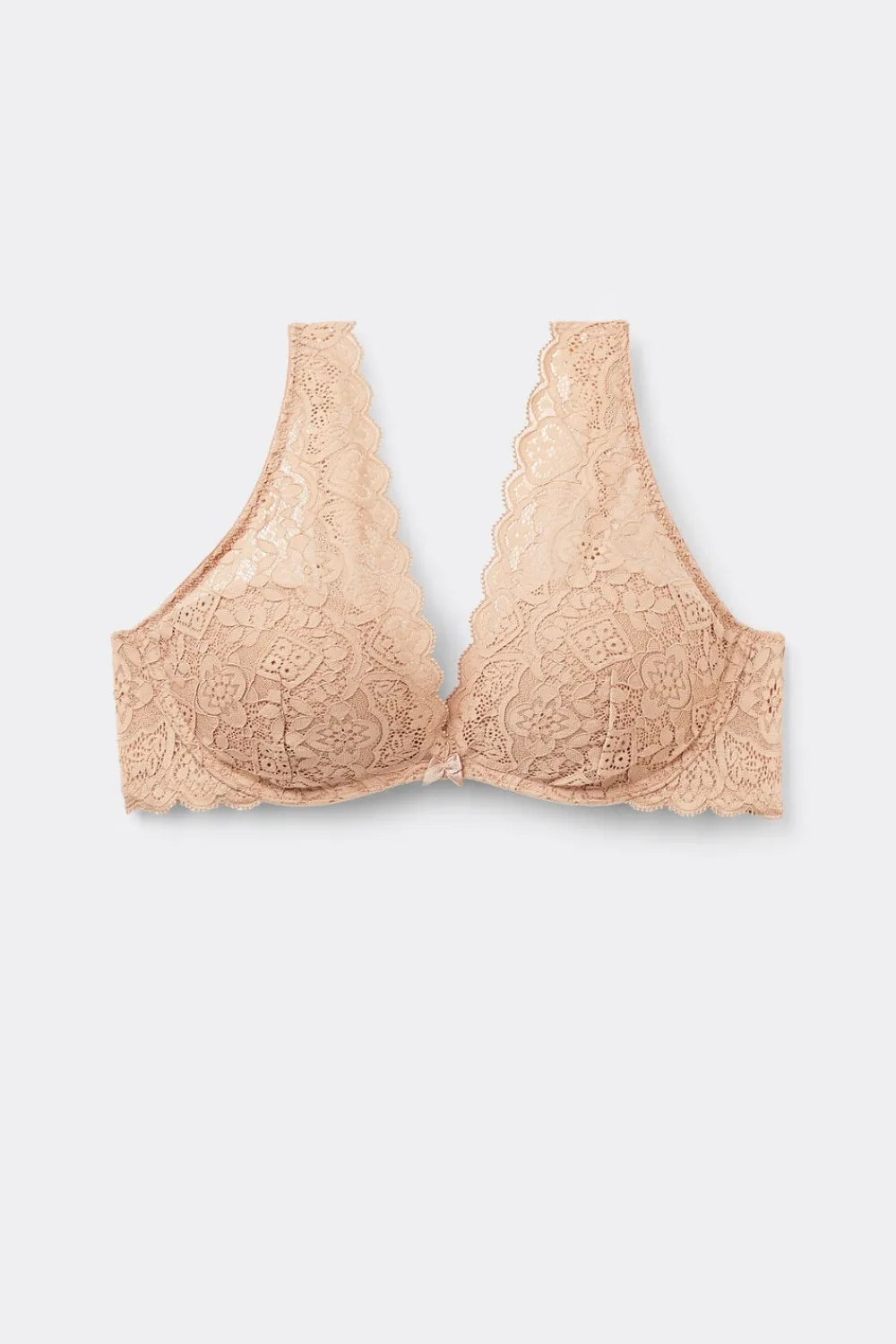 Balkonetki|Braletki>Intimissimi Koronkowy Biustonosz Balkonetka Giorgia naturalny - 044 - honey