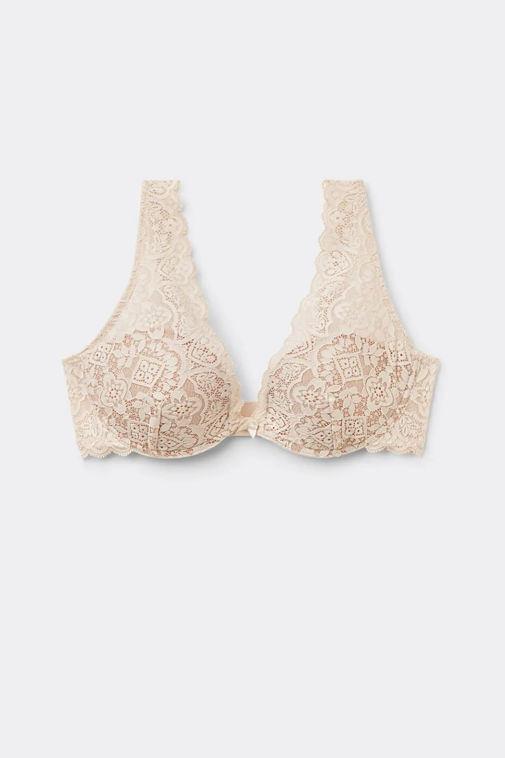 Balkonetki|Braletki>Intimissimi Koronkowy Biustonosz Balkonetka Elena naturalny - 2280 - cream