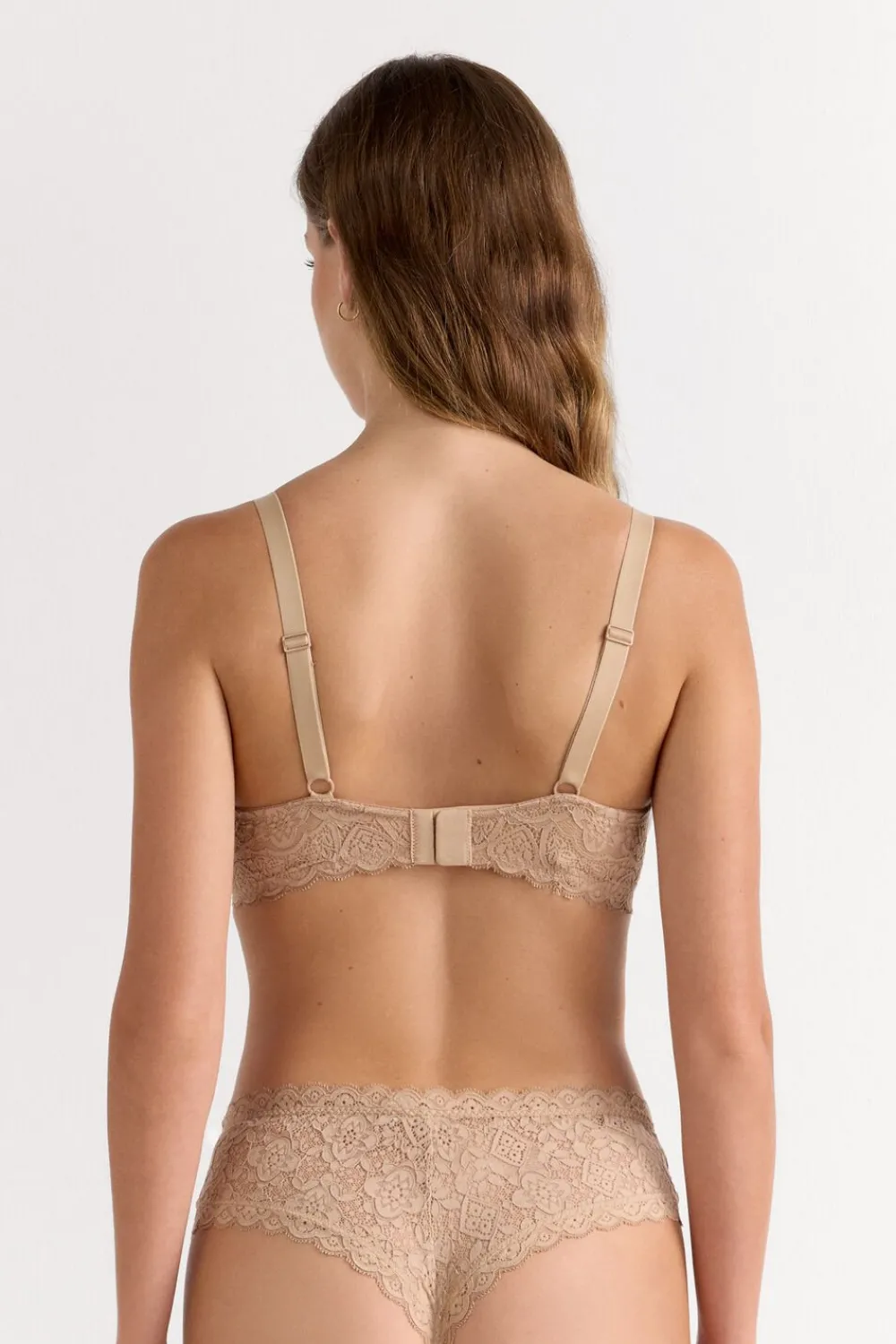 Balkonetki|Z Fiszbinami>Intimissimi Koronkowy Biustonosz Balkonetka Francesca naturalny - 044 - honey