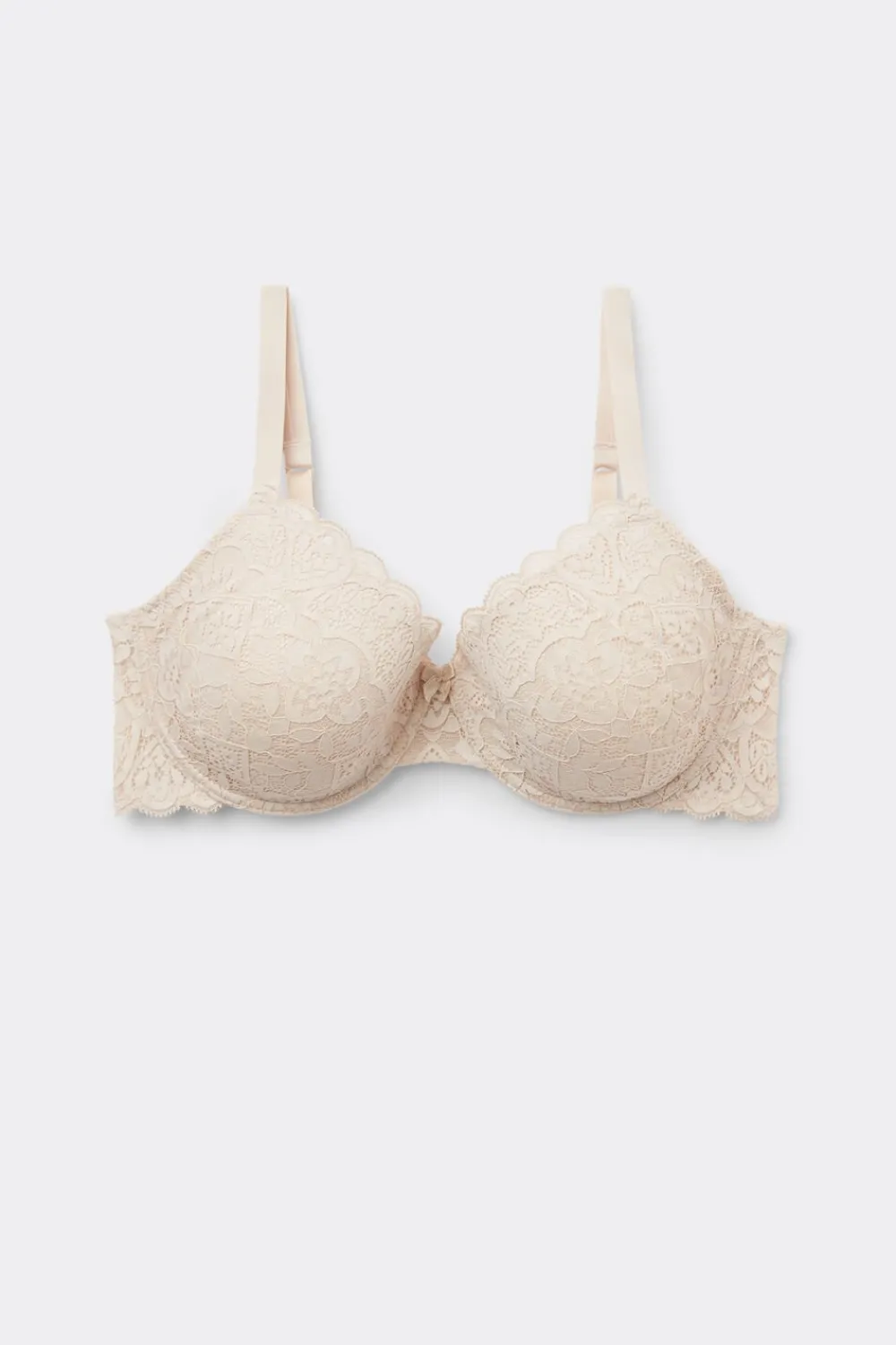Balkonetki|Z Fiszbinami>Intimissimi Koronkowy Biustonosz Balkonetka Francesca naturalny - 2280 - cream