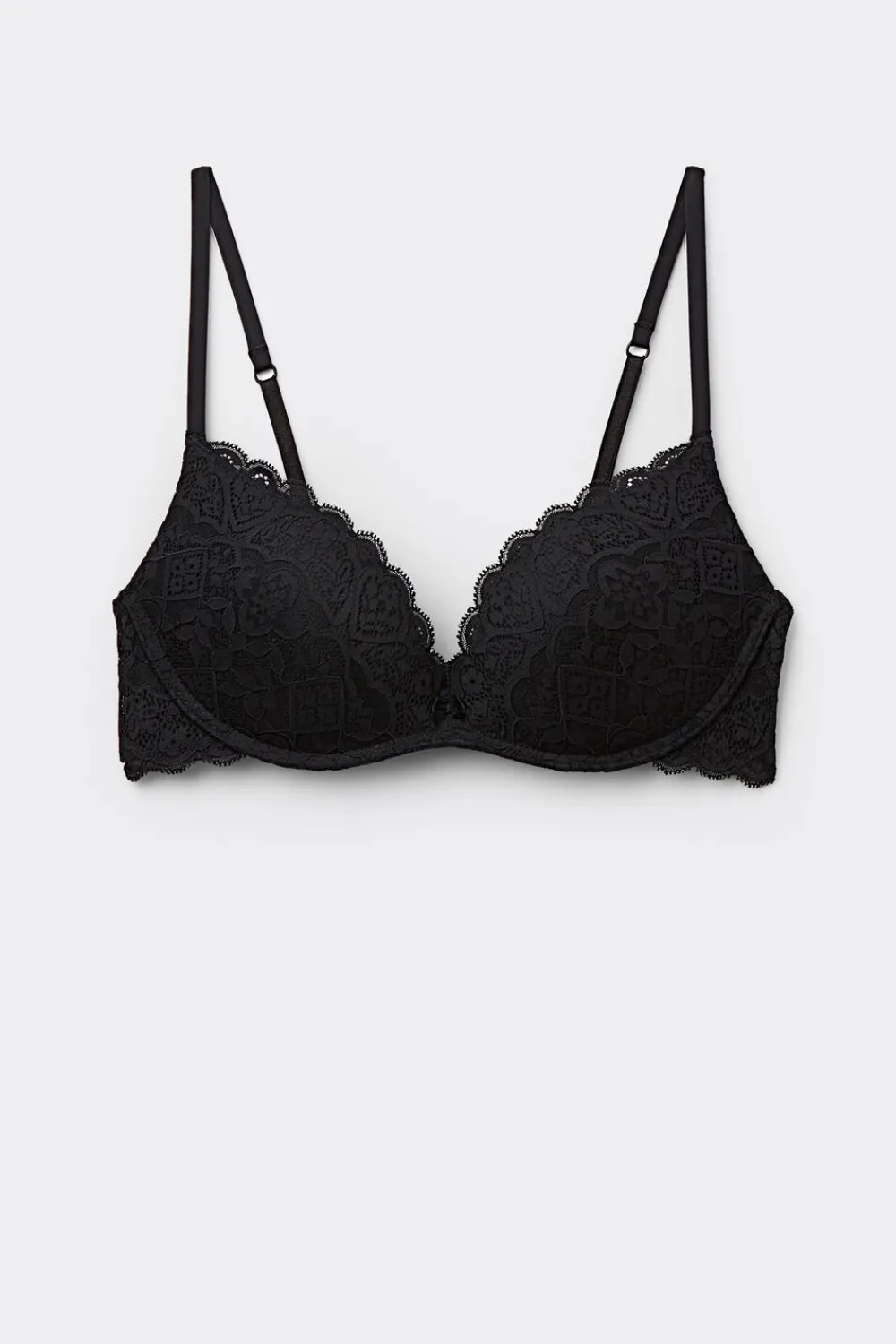 Push-up / Super Push-Up|Bez Fiszbin>Intimissimi Koronkowy Biustonosz Super Push-Up Gioia czarny - 019 - czarny