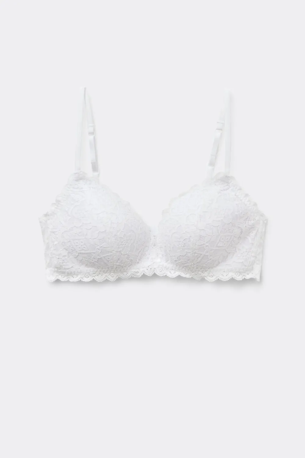 Trójkąty|Bez Fiszbin>Intimissimi Koronkowy Biustonosz Trójkątny Tiziana biały - 001 - biały