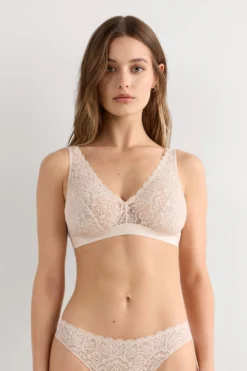 Trójkąty|Braletki>Intimissimi Koronkowy Biustonosz Trójkątny Lara naturalny - 2280 - cream
