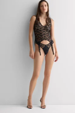 Gorsety|Topy>Intimissimi Koronkowy Top Gorsetowy The Art of Lingerie czarny - 019 - czarny