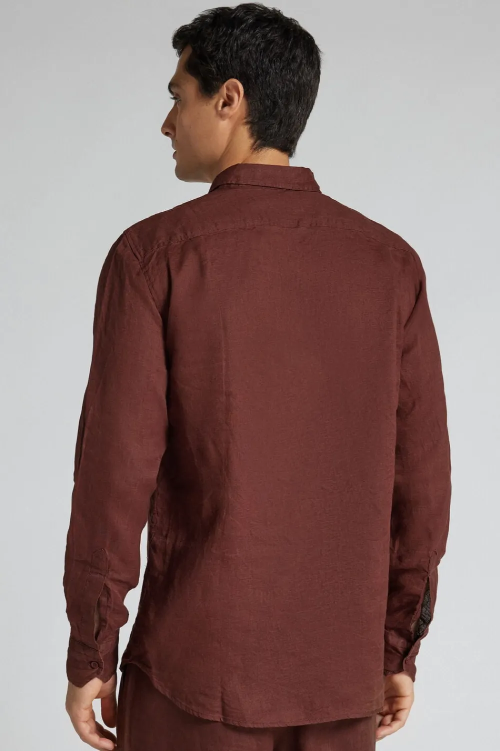 Koszule|Len>Intimissimi Koszula 100% Len brązowy - 128k - rosso india