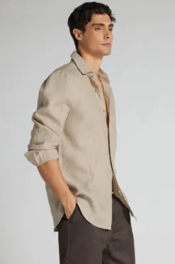 Koszule|Len>Intimissimi Koszula 100% Len beige - 126k - fango chiaro