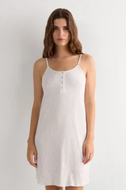 Koszule Nocne|Modal>Intimissimi Koszula Nocna na Cienkich Ramiączkach Chic Comfort szary - 860j - grigio perla melange