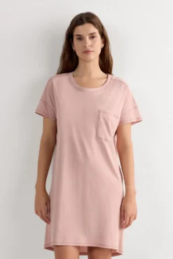 Spódnice /Sukienki|Koszule Nocne>Intimissimi Koszula Nocna z Bawełny Ultrafresh różowy - 011i - elegant pink