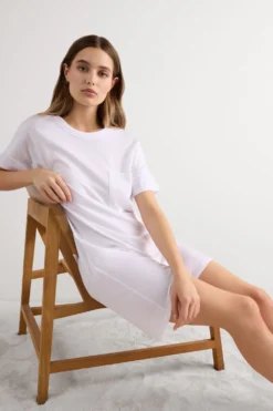 Spódnice /Sukienki|Koszule Nocne>Intimissimi Koszula Nocna z Bawełny Ultrafresh biały - 001 - biały