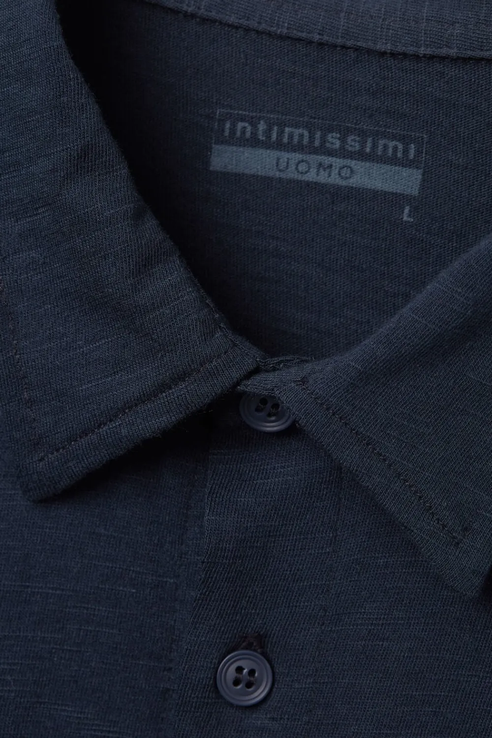 Koszule>Intimissimi Koszula z długim rękawem z bawełny melanżowej niebieski - 800 - blu notte
