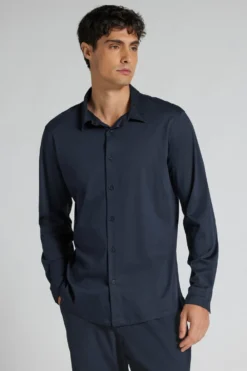 Koszule|Merceryzowana Bawełna Filo Premium>Intimissimi Koszula z Długim Rękawem z Merceryzowanej Bawełny filo Premium Superlight niebieski - 490j - blu navy