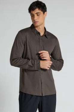 Koszule|Merceryzowana Bawełna Filo Premium>Intimissimi Koszula z Długim Rękawem z Merceryzowanej Bawełny filo Premium Superlight brązowy - 132k - brown