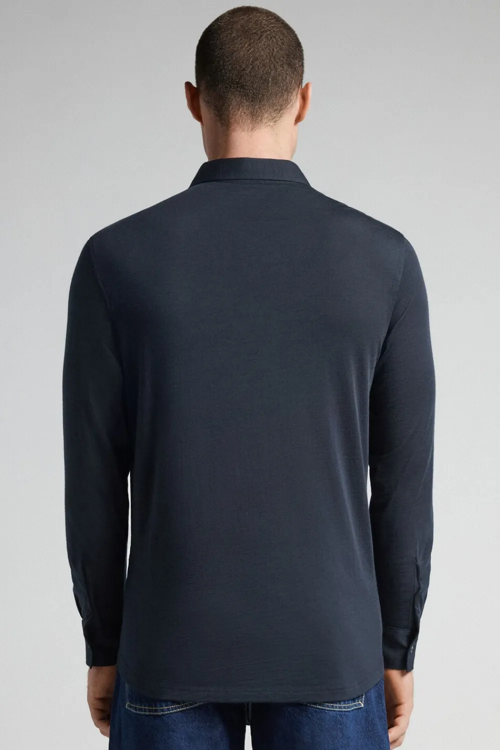 Koszule|Wełna Merino>Intimissimi Koszula z Długim Rękawem z Wełny Merino niebieski - 800 - blu notte