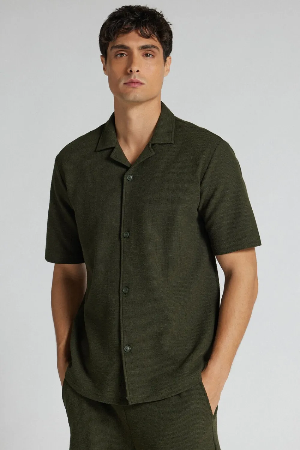 T-shirty|Koszule>Intimissimi Koszula z Krótkim Rękawem Bowling zielony - 790j - zielony wojskowy