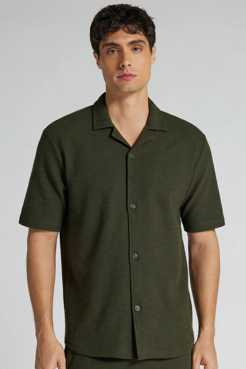 T-shirty|Koszule>Intimissimi Koszula z Krótkim Rękawem Bowling zielony - 790j - zielony wojskowy