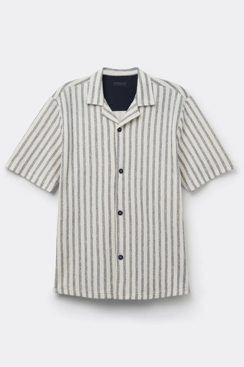T-shirty|Koszule>Intimissimi Koszula z Krótkim Rękawem i Wzorem w Paski Bowling niebieski - 124k - riga blu notte/panna