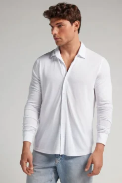 Koszule|Soft Silk>Intimissimi Koszula z Piki Modalowej i Jedwabiu biały - 001 - biały