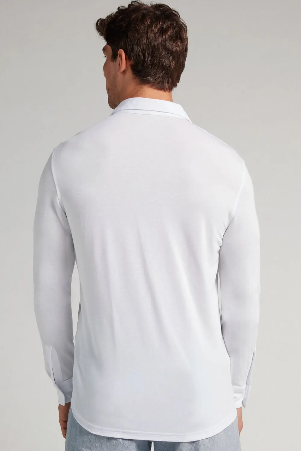 Koszule|Soft Silk>Intimissimi Koszula z Piki Modalowej i Jedwabiu biały - 001 - biały
