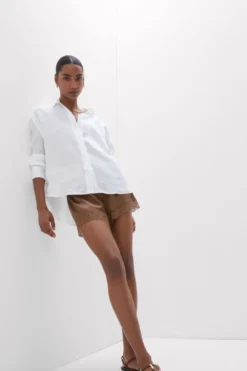 Koszule / Bluzki|Len>Intimissimi Koszula zPłótna Lnianego The Pure Linen - 001 - biały