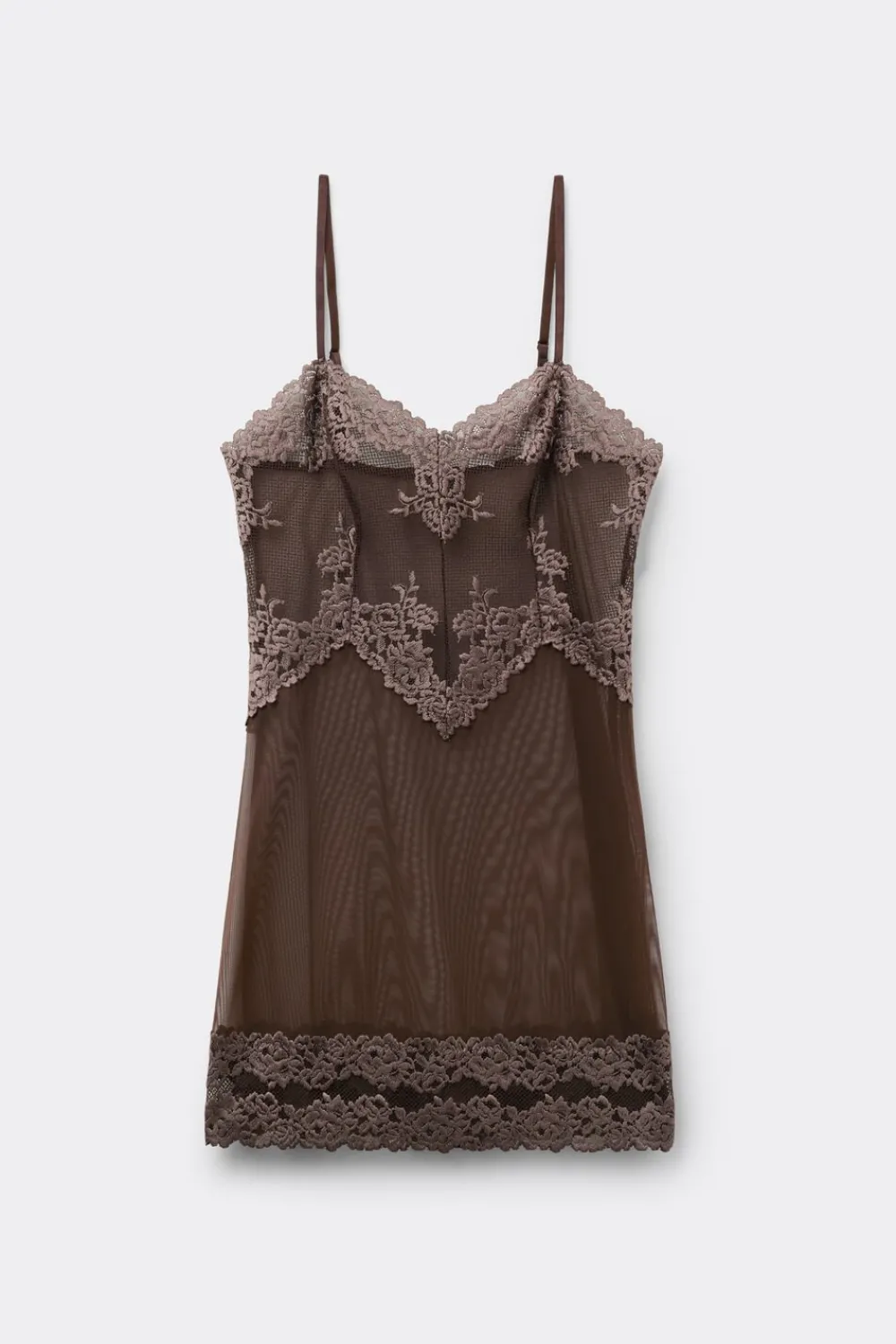 Halki / Babydoll|Koronka>Intimissimi Koszulka Babydoll Pretty Flowers - 705j - brąz mokka