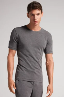T-shirty|Kolekcja Termiczna Z Kaszmirem>Intimissimi Koszulka męska z modalu i kaszmiru - 5227 - grafite melange