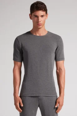T-shirty|Kolekcja Termiczna Z Kaszmirem>Intimissimi Koszulka męska z modalu i kaszmiru - 5227 - grafite melange