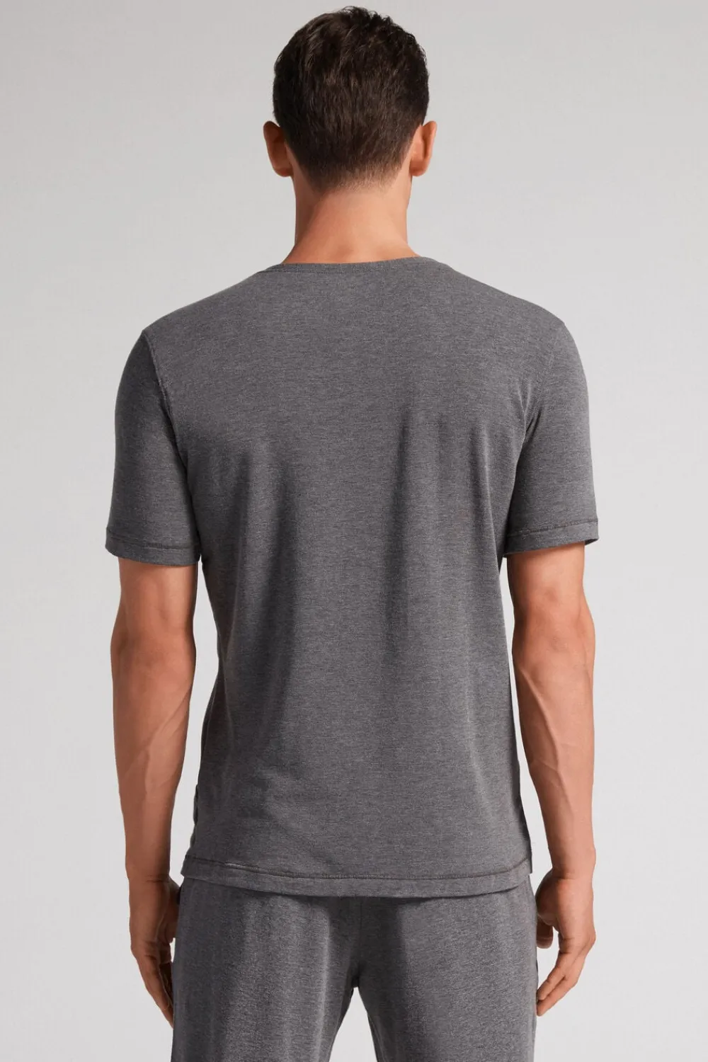 T-shirty|Kolekcja Termiczna Z Kaszmirem>Intimissimi Koszulka męska z modalu i kaszmiru - 5227 - grafite melange