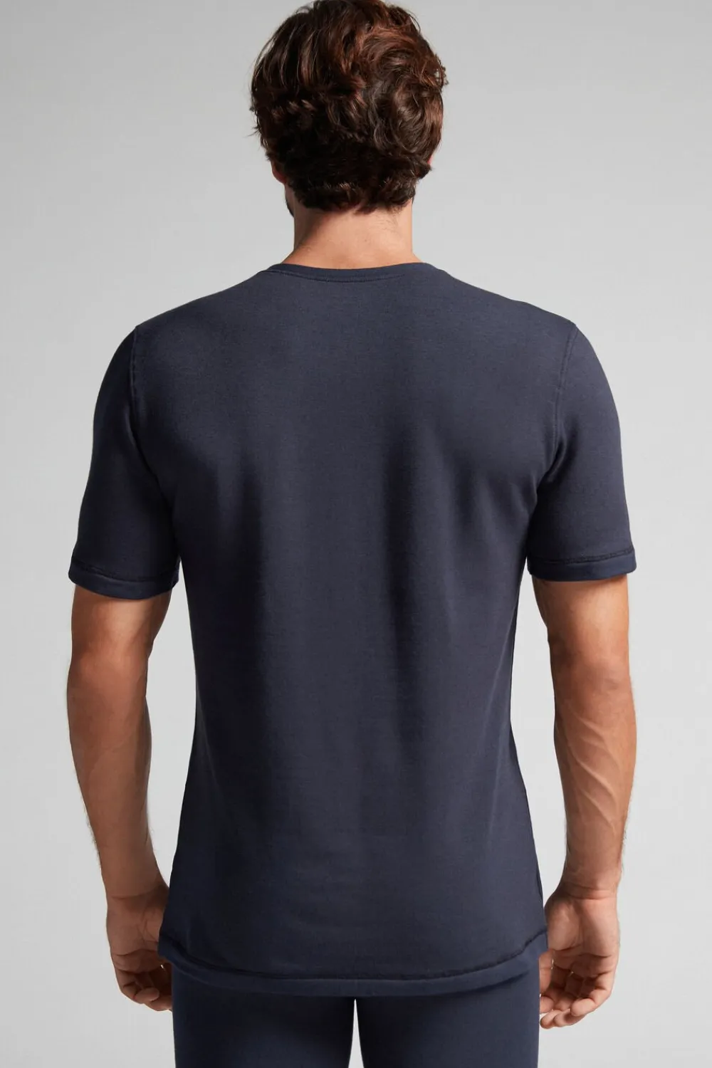T-shirty|Kolekcja Termiczna Z Kaszmirem>Intimissimi Koszulka męska z modalu i kaszmiru niebieski - 800 - blu notte