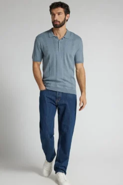 T-shirty|Polo>Intimissimi Koszulka Polo 100% Bawełny niebieski - 079k - denim melange