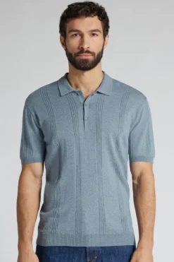 T-shirty|Polo>Intimissimi Koszulka Polo 100% Bawełny niebieski - 079k - denim melange