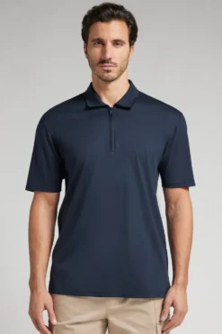 Polo|Merceryzowana Bawełna Filo Premium>Intimissimi Koszulka Polo z Krótkim Rękawem Zapinana na Zamek z Merceryzowanej Bawełny filo Premium niebieski - 490j - blu navy