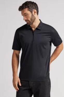 Polo|Merceryzowana Bawełna Filo Premium>Intimissimi Koszulka Polo z Krótkim Rękawem Zapinana na Zamek z Merceryzowanej Bawełny filo Premium czarny - 019 - czarny