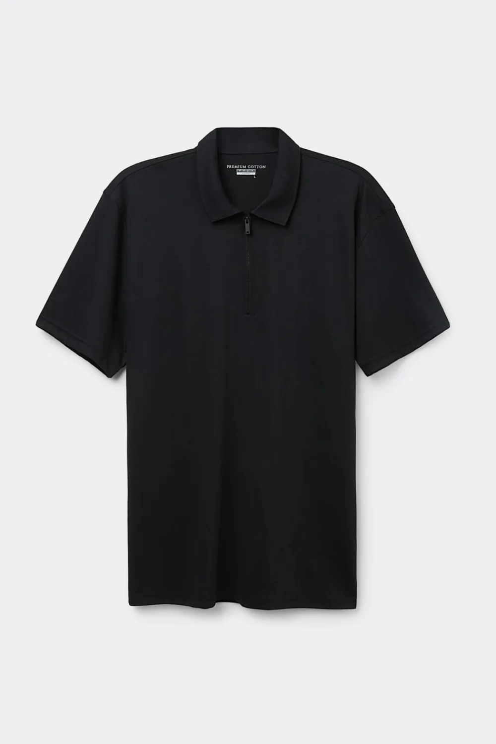 Polo|Merceryzowana Bawełna Filo Premium>Intimissimi Koszulka Polo z Krótkim Rękawem Zapinana na Zamek z Merceryzowanej Bawełny filo Premium czarny - 019 - czarny
