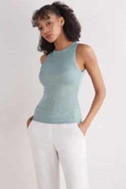 Topy|Bawełna Lamé>Intimissimi Koszulka w Prążki z Bawełny Lamè - 874j - giada lame'