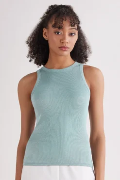 Topy|Bawełna Lamé>Intimissimi Koszulka w Prążki z Bawełny Lamè - 874j - giada lame'
