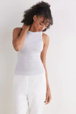 Topy|Bawełna Lamé>Intimissimi Koszulka w Prążki z Bawełny Lamè szary - 872j - argento lame'
