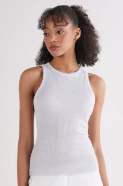 Topy|Bawełna Lamé>Intimissimi Koszulka w Prążki z Bawełny Lamè szary - 872j - argento lame'