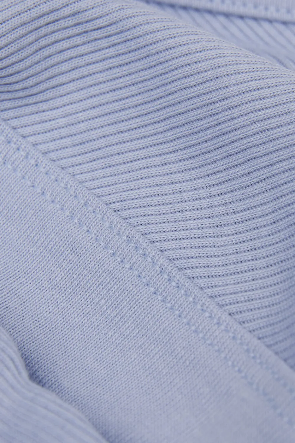 Topy|Bawełna>Intimissimi Koszulka w Prążki ze Skrzyżowanym Dekoltem z Bawełny Superior jasnoniebieski - 064k - breeze blue