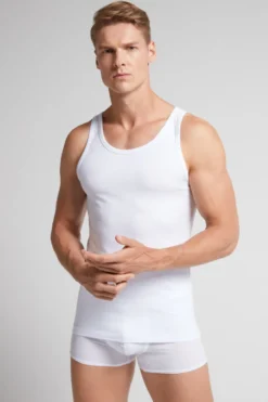 Podkoszulki|Bawełna Superior>Intimissimi Koszulka z Elastycznej Bawełny Superior biały - 001 - biały